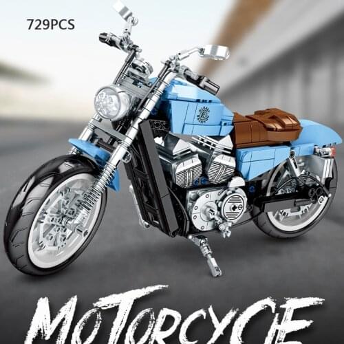 Hot technical scale Simulation America motorcycle harl iron 883 moc building block model brick toy collection for boy gift