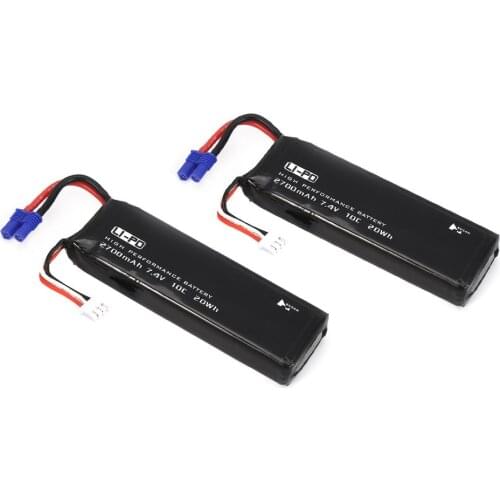 2pcs 7.4V 2700mAh 10C Li-po Battery with 2 in 1 Balance Charger Spare Parts for Hubsan H501S H501M H501A H501C RC Quadcopter
