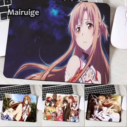Mairuige Cute Anime Girls Asuna Mouse Pad for Japanese Anime Fans Lovers SAO Sword Art Online Mini Pc Computer Game Gaming Mats