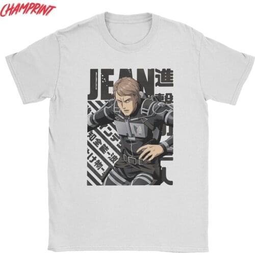 Men Shingeki No Kyojin Jean Kirstein T Shirts AOT Attack on Titan Cotton Tops Vintage Short Sleeve Tees Plus Size T-Shirts