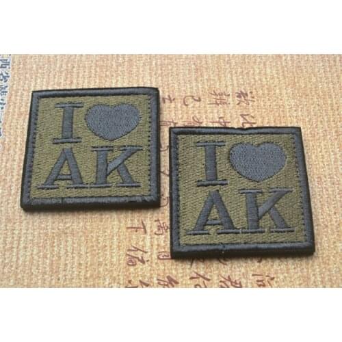 Custom Embroidered Patch with hook I love ak army patches tactical military armband for cap jacket