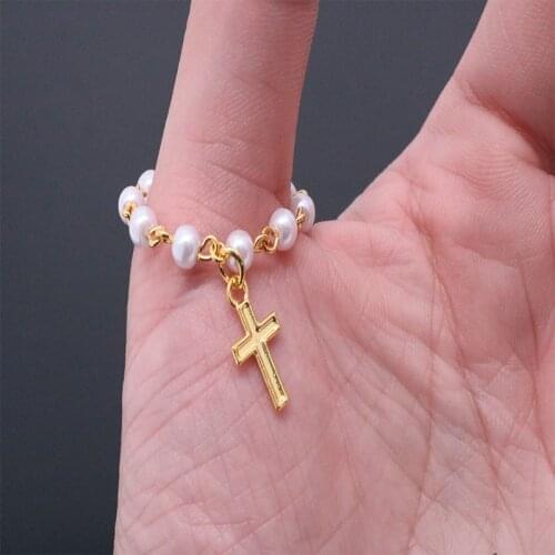 New Catholic Trumpet Rosary Bracelet, 4mm Blessing Rosary, Virgin Mary Praying Finger Chain Thumb Rosary Bracelet