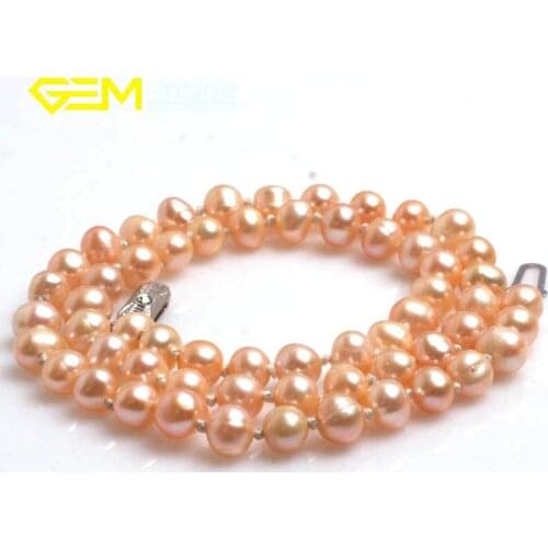 2017 Fashion7-8mm Pearl Necklace Natural Freshwater Pearl Necklace Jewelry For Women Best Gift Party Free shipping Gem-insinde