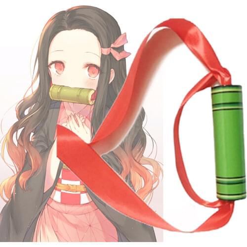 Anime Demon Slayer Kimetsu No Yaiba Kamado Nezuko Sealing Stick Tooth Mouth Stick Cosplay Prop Halloween Bamboo Mouth Sticks