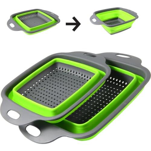 Drainer Foldable Strainer Fruit Vegetable Washing Basket Silicone Colander Collapsible Drainer Kitchen Tools