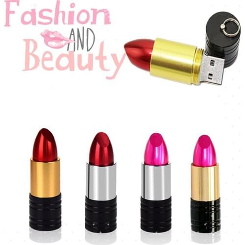 USB flash drive 64gb Lipstick pen drive 128gb metal pendrive 4gb 8gb 16gb 32gb memoria usb stick creative gift flash disk cle