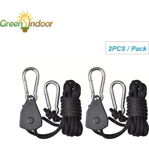 Grow Tent Rope Ratchet For Growing Lamp Adjustable Hangers Led Grow Light Room Hanging Kit Indoor Phyto Lifters Support 150lbs