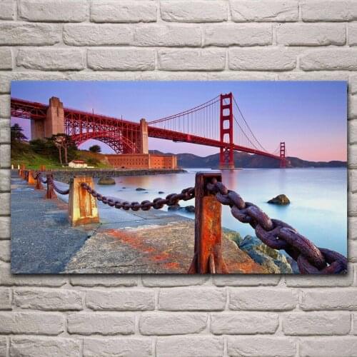 Golden gate bridge coast building landscape posters on the wall picture home living room decoration for bedroom KH856