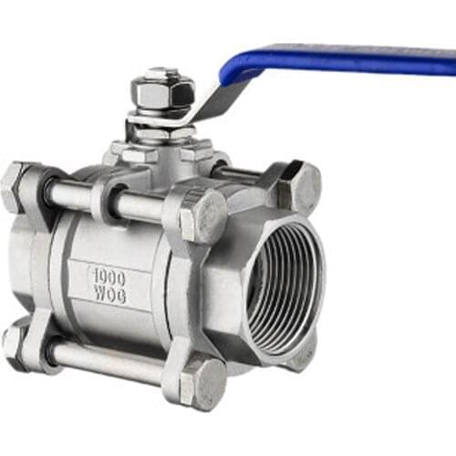 1/2" 3/4" 1" 1-1/4" 1-1/2" 2" Stainless Steel BSP Thread Ball Valve Three-piece Ball Valve