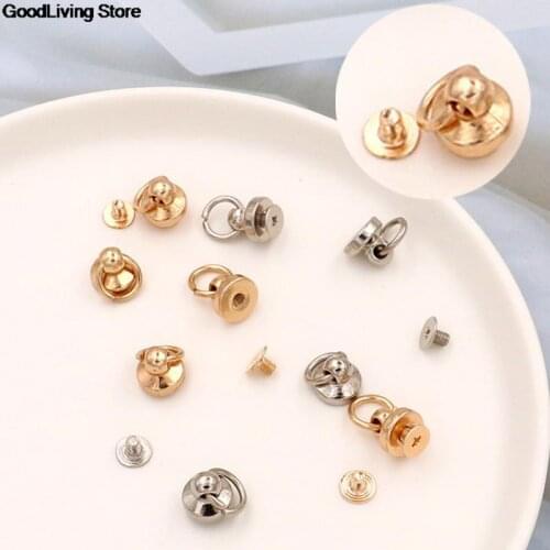 10 Pcs/bag Round Head Ring Spikes Punk Brass Clothing Nozzle With Screws For Hat/shoe/leather/ Bag Choker Phone Case Diy