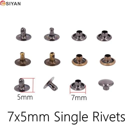 100pcs 7x5mm Antique Brass Rivets Repair Studs Round Mushroom Decorative Rivets DIY Set For Clothes Clothing Bag Shoes Leather