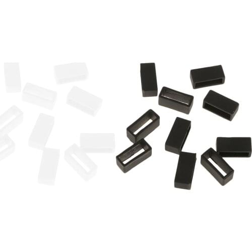 20x Rubber Watch Band Loops Flexible Watch Strap End Retainer Black White
