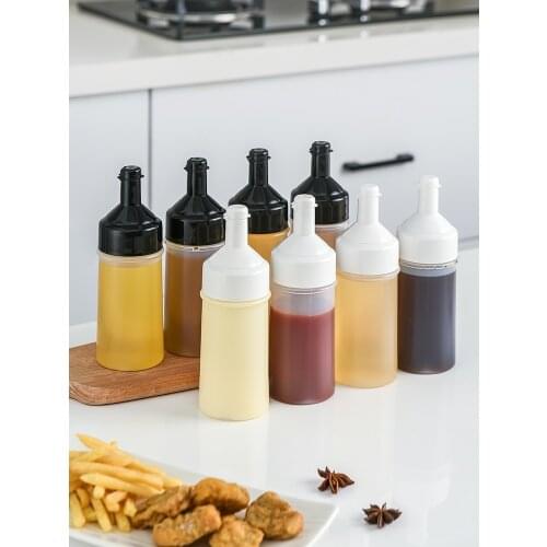 250ML Kitchen Oil Bottle Food Grade Plastic Squeeze Bottle Salad Dressing Bottle Condiment Bottles Transparent Inverted Squeeze