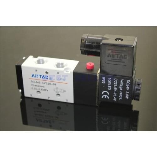 4V210-08 220VAC 5 Way 2 Position Single Solenoid Pneumatic Air Valve 1/4" BSPT