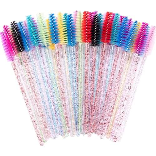 50pcs Eyelash Extension Disposable Eyebrow brush Mascara Wand Applicator Spoolers Eye Lashes Cosmetic Brushes Set makeup tools