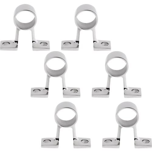 6 Pieces Stainless Steel Boat Hand Rail Fitting Center Bracket For 25mm Pipe