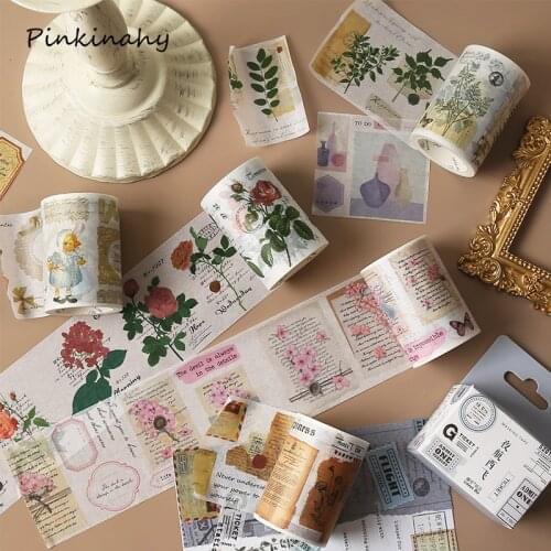 60mm*5m Vintage Poetry English Letter series Decorative Adhesive Tape Masking Washi Tape DIY Scrapbooking Stickers Label Tapes