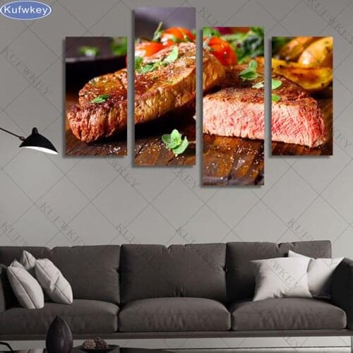 Diamond embroidery sale food beef,5d diamond painting,full diamond mosaic picture of rhinestones cross-stitch christmas gift