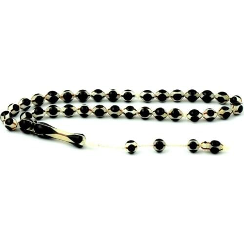 Camel Bone and Ebony Wood Processed Rosary Natural Stone Beads Middle East Prayer Islamic Muslim Tasbih Made in Turkey