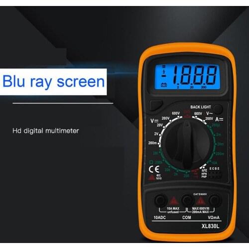 New XL830L LCD Digital Multimeter Ammeter Voltmeter Ohmmeter Electric Handheld Multitester AC/DC Volt Meter Tester Tool Yellow