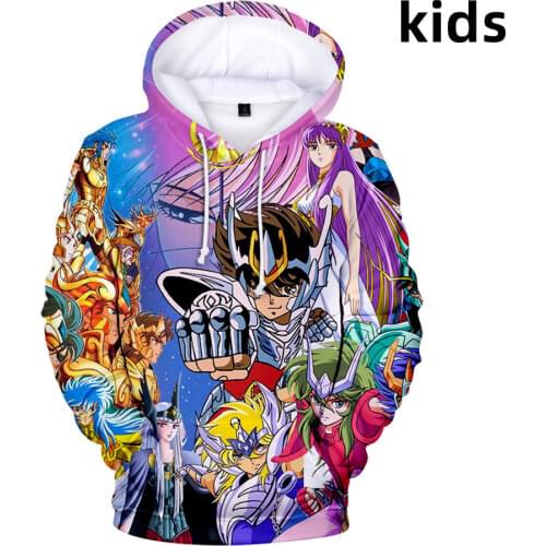 3 To 14 Years Kids Hoodies Saint Seiya 3D Print Sweatshirt Hoodie Boy Girls Knights Of The Zodiac Anime Jacket Children Clothes