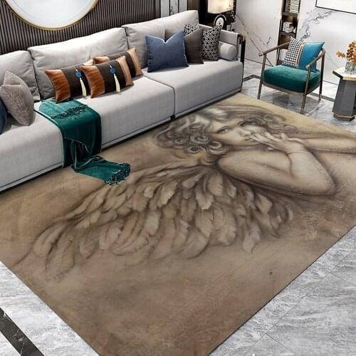 Children Wish Angel Flannel Carpet Printed Area Rug Room Floor Printed Carpet For Living Room Bedroom Home Decorative Crapet