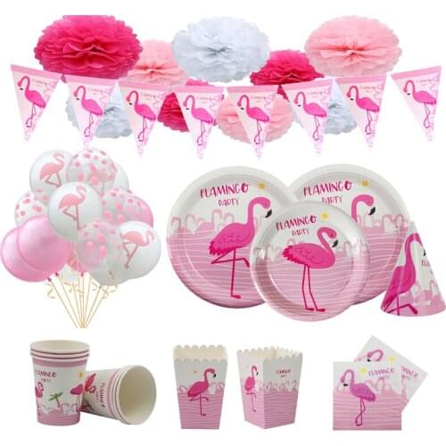 Hawaii Party Pink Flamingo Tableware Balloon Hawaiian Flamingo Party Birthday Party Baby Shower Summer Wedding Decor Supplies