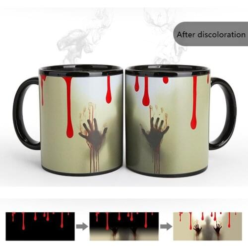 Creative Walking Dead Mug Solar System Color Changing Heat Sensitive Ceramic Mug Water Milk Coffee Mug Halloween Gift