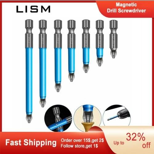 Magnetic Drills Non-Slip Phillips Screwdriver Strong Magnetizer Hand Tools Alloy Electric Screwdriver Bit Hex Shank Hand Tools