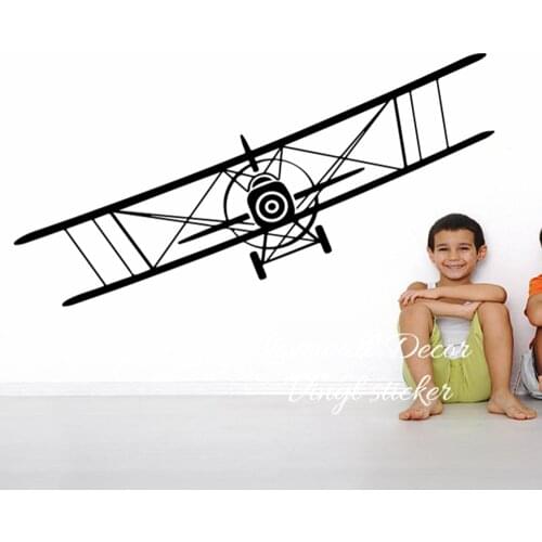 Cartoon Airplane Wall Sticker Bedroom Kids Room Large Plane Aircraft Wall Decal Living Room Boy Room Vinyl Home Decor