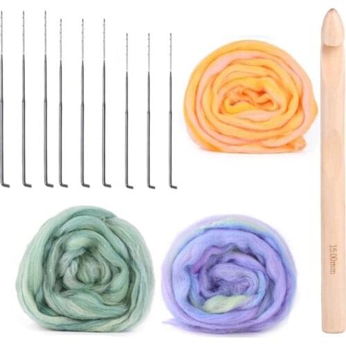 KAOBUY 13 PCS Wool Felting Kit, 3 Colors Wool Roving For Needle Felting(50g/Color) Felting Supplies For Needle Felting DIY
