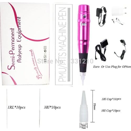 Kit 5 Universal Dermograph With 50 Micropigmentation Needles +50 Caps Swiss Queit Motor Tatoo Machine