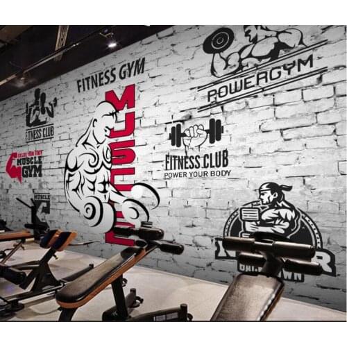 Custom mural 3d photo wallpaper Retro sports gym brick wall tv background living room Home decor wallpaper for wall 3 d