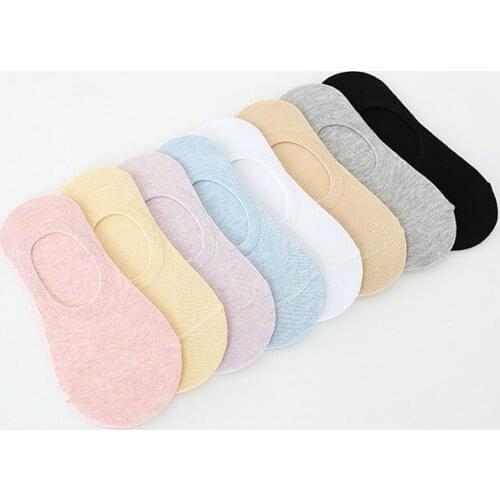 2019 ship socks women thin Japan and South Korea spring and summer new products wild color cotton women socks silicone anti-skid
