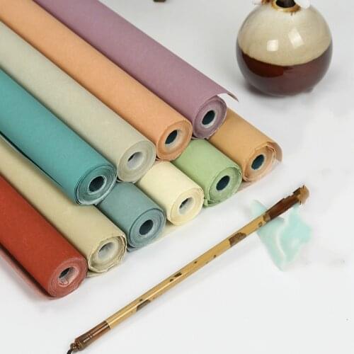 10 Sheets Chinese Calligraphy Rice Paper Brush Ink Writing Painting Papel Arroz Six Feets Half-Ripe Xuan Papers Batik Carta Riso