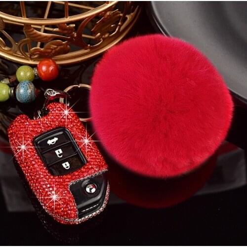 High End Luxury Crystal Car Ornament Car Key Protective Case Shell For HONDA XRV Civic Crider Vezel Avancier Jade Key Bag