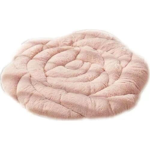 Featuring Short Plush Rose Seat Mat Chair Mat Tatami Mat Warm Floor Seat Mat Car Mat Student Mat
