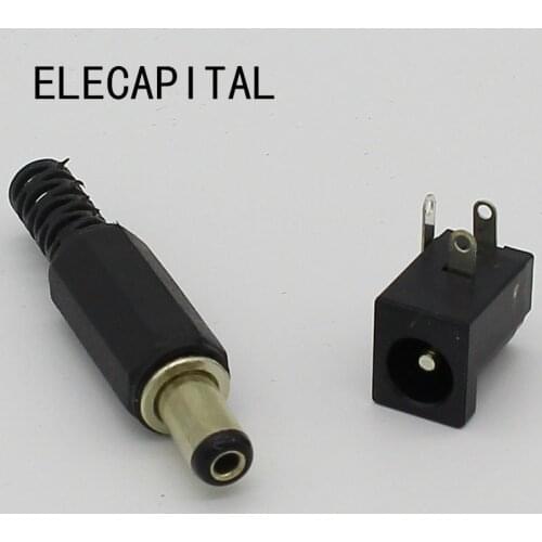 5.5X2.1mm DC Power Female Plug Jack + Male Plug Jack Socket Adapter