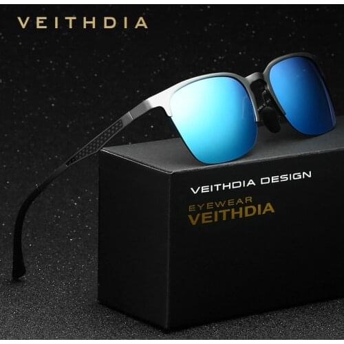 VEITHDIA Sunglasses Aluminum Magnesium Sunglasses Polarized UV400 Lens Vintage Eyewear Accessories Sun Glasses Men/Women 6631