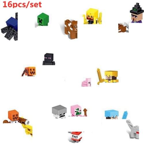 Building Toys Minecrafte bricks KeyChain Multi-series Game Fans creeper Steve Bricks Bag Pendant Key Ring Kids birthday gift