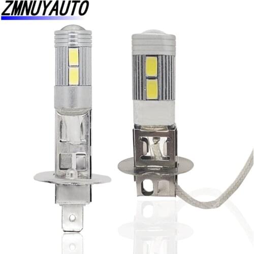 Super LED H1 H3 Car Bulb Fog Lamp 12V 6000K White 10SMD 5730 Replacement Bulbs For Auto Day Driving Lamp Daytime Running Lights