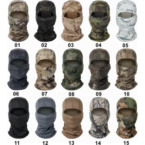 Tactical Camouflage Balaclava Full Face Mask CS Wargame Army Hunting Cycling Sports Helmet Liner Cap Military Multicam CP Scarf