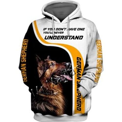 Unisex 3D German Shepherd Graphic Hoodie Harajuku Hoodie Alt Clothing Animal Crossing Streetwear Oversized Hoodie Pullover QW-25