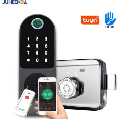 TTLock Waterproof Fingerprint Smart Door Lock Tuya WIFI APP Unlock Fechadura Password Lock IC-Card Security Metal Gate Door Lock