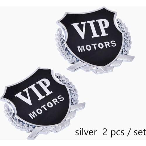 2pcs 3D Logo VIP MOTORS ears of wheat Emblem Badge Car accessories for Toyota Lexus Honda Audi BMW Cadillac Jaguar