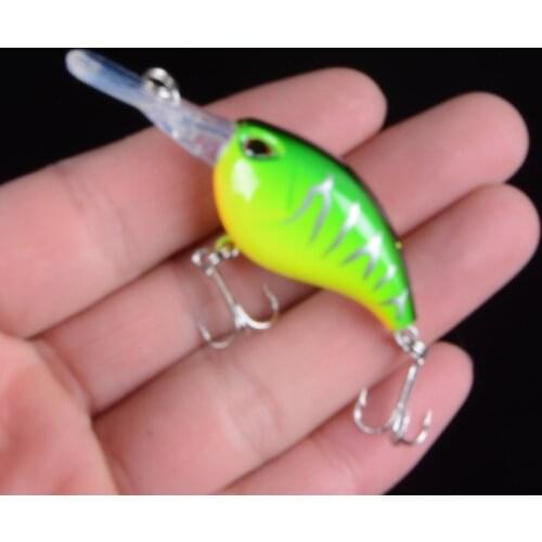 1pcs 6cm/5.1g Pesca Hard Crank Crankbaits Fishing Lure Hard Bait Wobble Treble Hooks Epoxy Coating on Finish Minnow Tackle Eyes