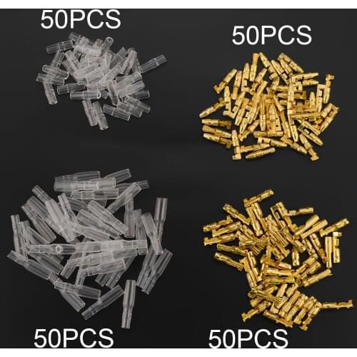 200PCS/Bag 4.0 Bullet Terminal Car Electrical Wire Connector Diameter 4mm Pin Set Female Male Case Cold Press Crimping Terminal