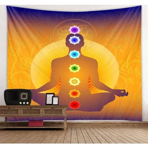 Yoga Seven Lotus Flower Decoration Tapestry Hippie Decoration Tapestry Bohemian Mandala Bedroom Decoration Tapestry