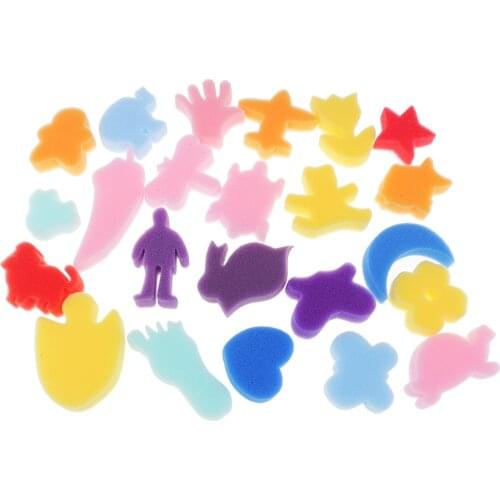 24 Pieces Children Child Creative Art Tools Sponge Painting Watercolor