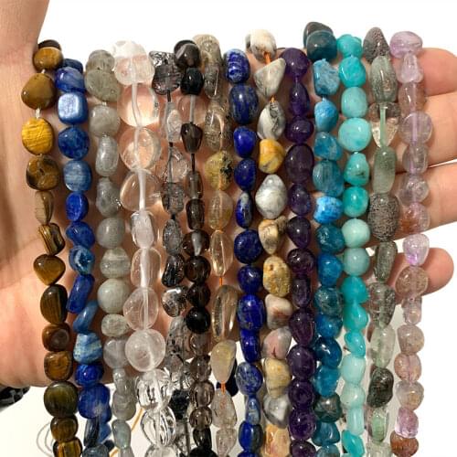 Fine 8-10MM 100% Natural Kyanite Agate Garnet Amazonite Jade Amethyst Grave Beads For Jewelry Making DIY Bracelet Necklace 15